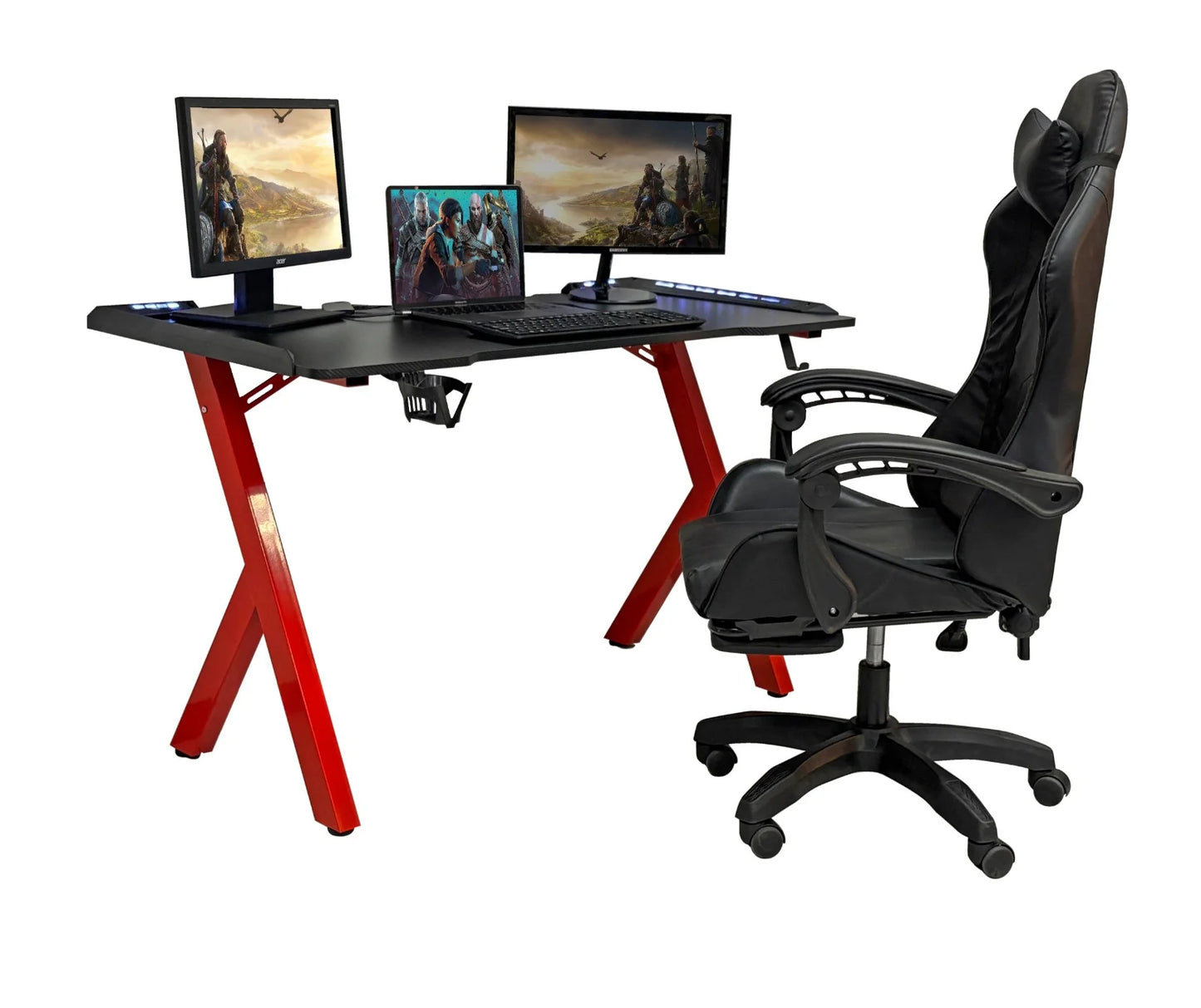 LumiDesk LED Light Gaming Desk - Fine Living