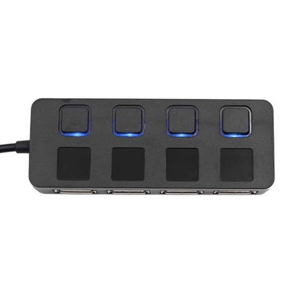High Speed USB 2.0 4-Port USB Expansion Hub + Light Switches