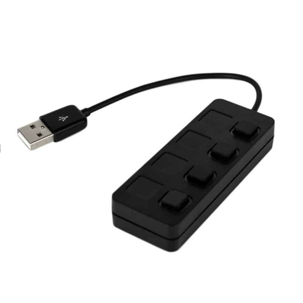 High Speed USB 2.0 4-Port USB Expansion Hub + Light Switches