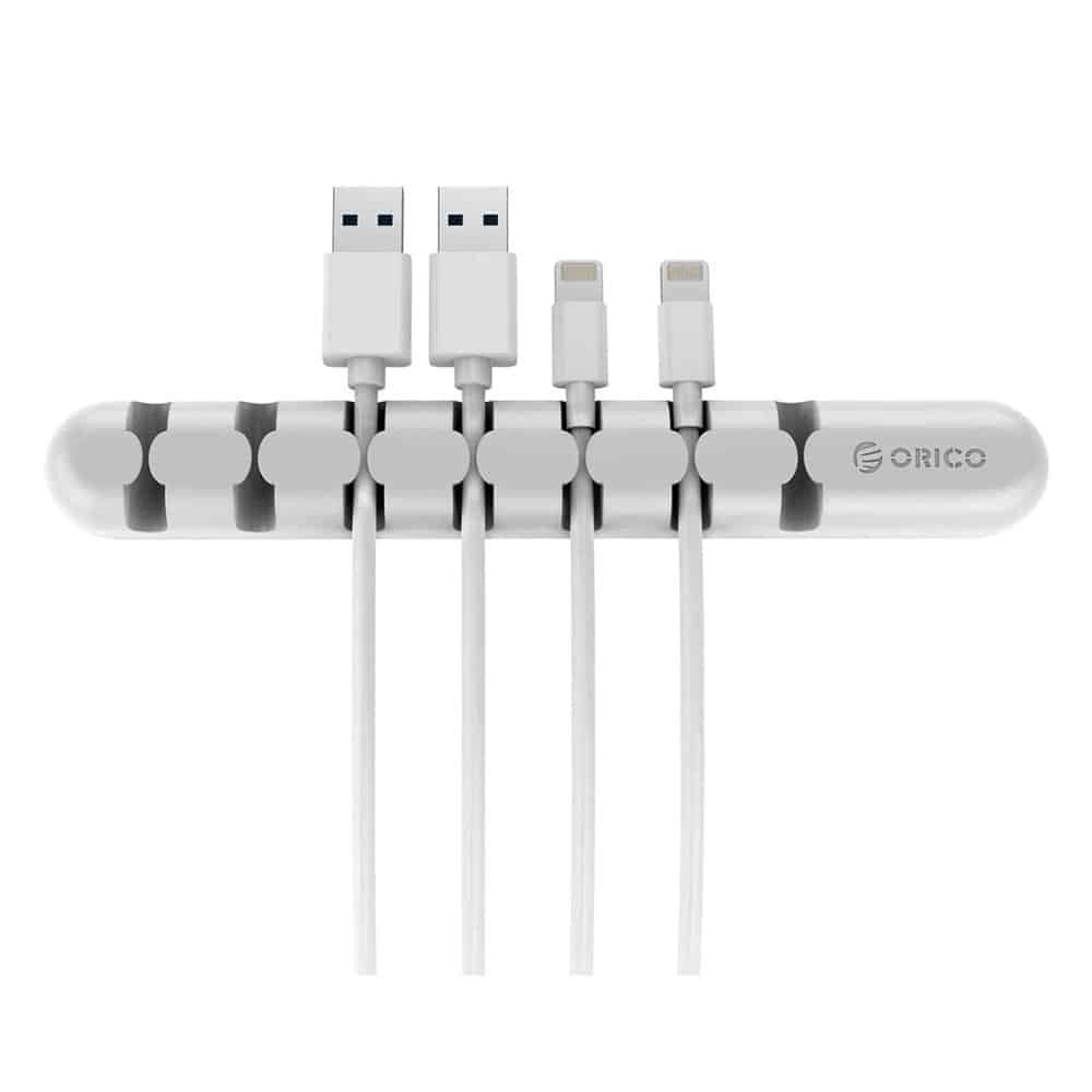 7 Slot Desktop Workspace Cable Wire Management Tray Organizer