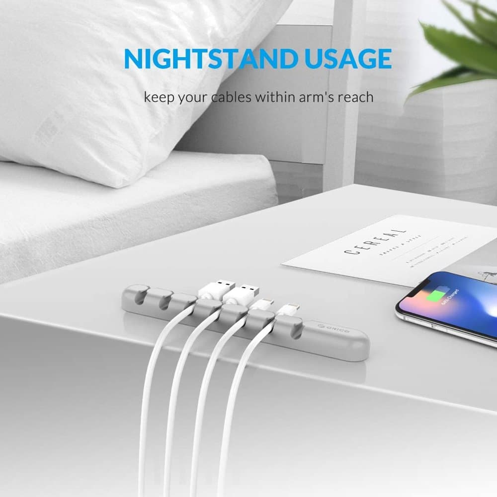 7 Slot Desktop Workspace Cable Wire Management Tray Organizer