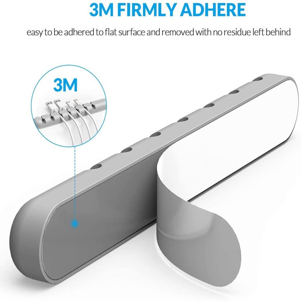 7 Slot Desktop Workspace Cable Wire Management Tray Organizer