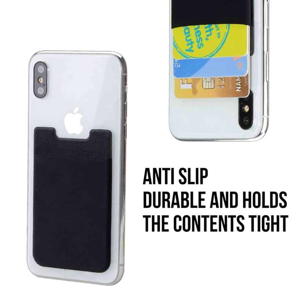 Adhesive RFID Blocking Lycra Wallet for iPhone/Smartphone- Black