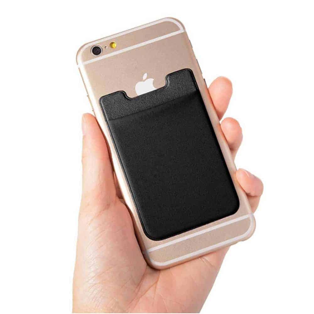 Adhesive RFID Blocking Lycra Wallet for iPhone/Smartphone- Black