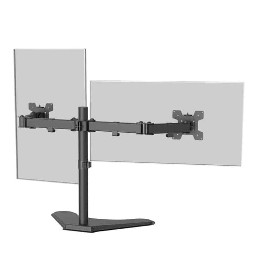 Free-Standing Adjustable Dual Monitor Screen TV LCD LED Desk Mount