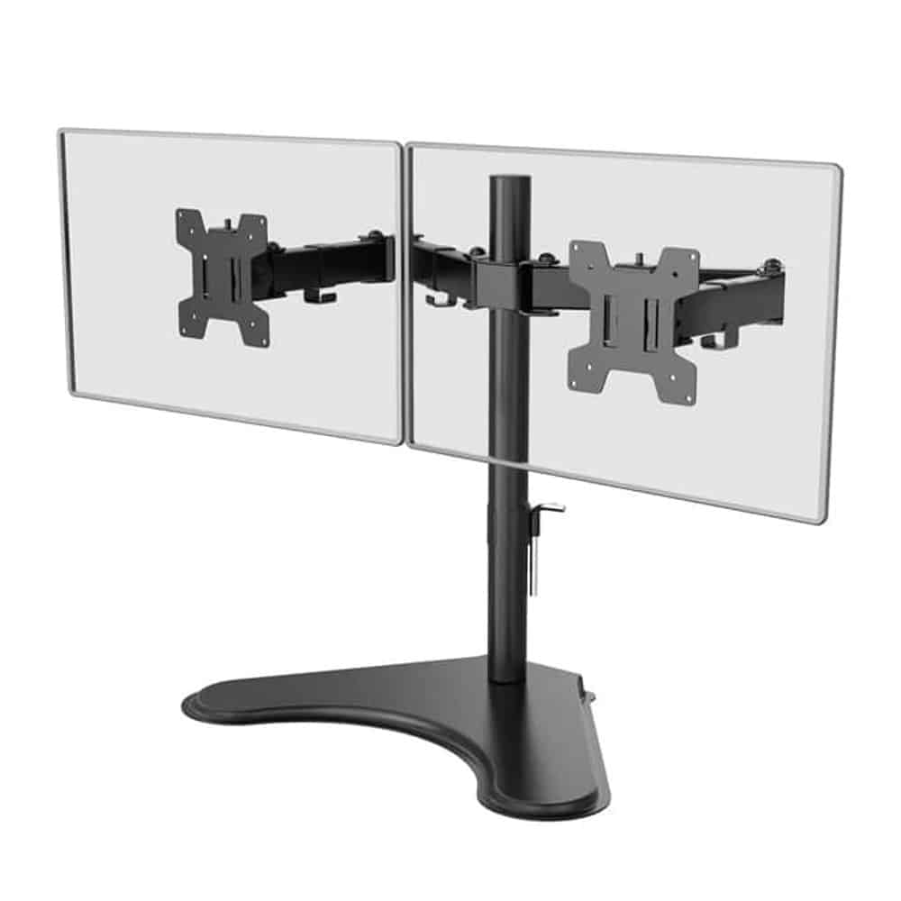 Free-Standing Adjustable Dual Monitor Screen TV LCD LED Desk Mount