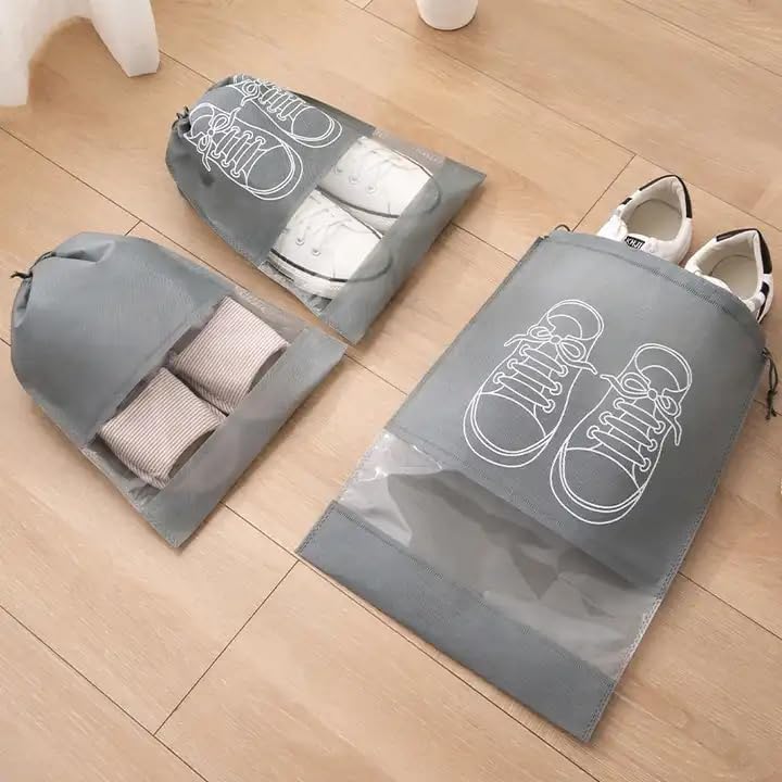 Shoe Bag Organizer - Grey - Set of 5
