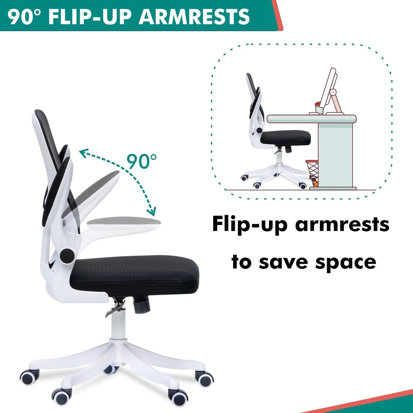ErgoPro Office Chair - White/ Black - Finery