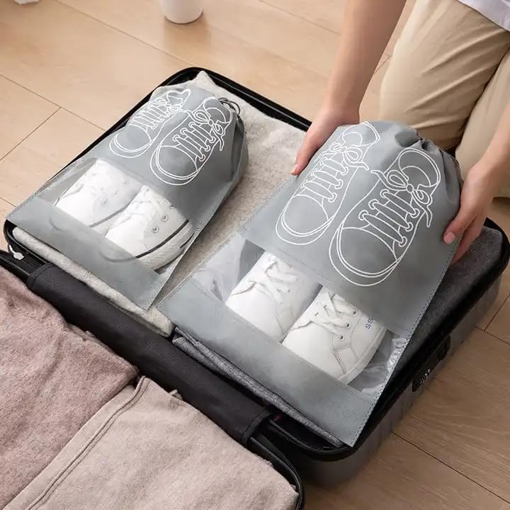 Shoe Bag Organizer - Grey - Set of 5