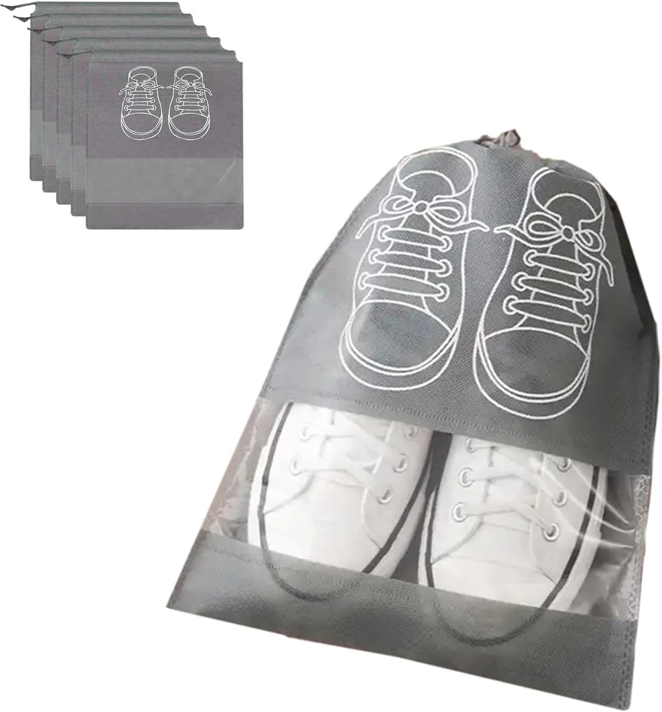 Shoe Bag Organizer - Grey - Set of 5