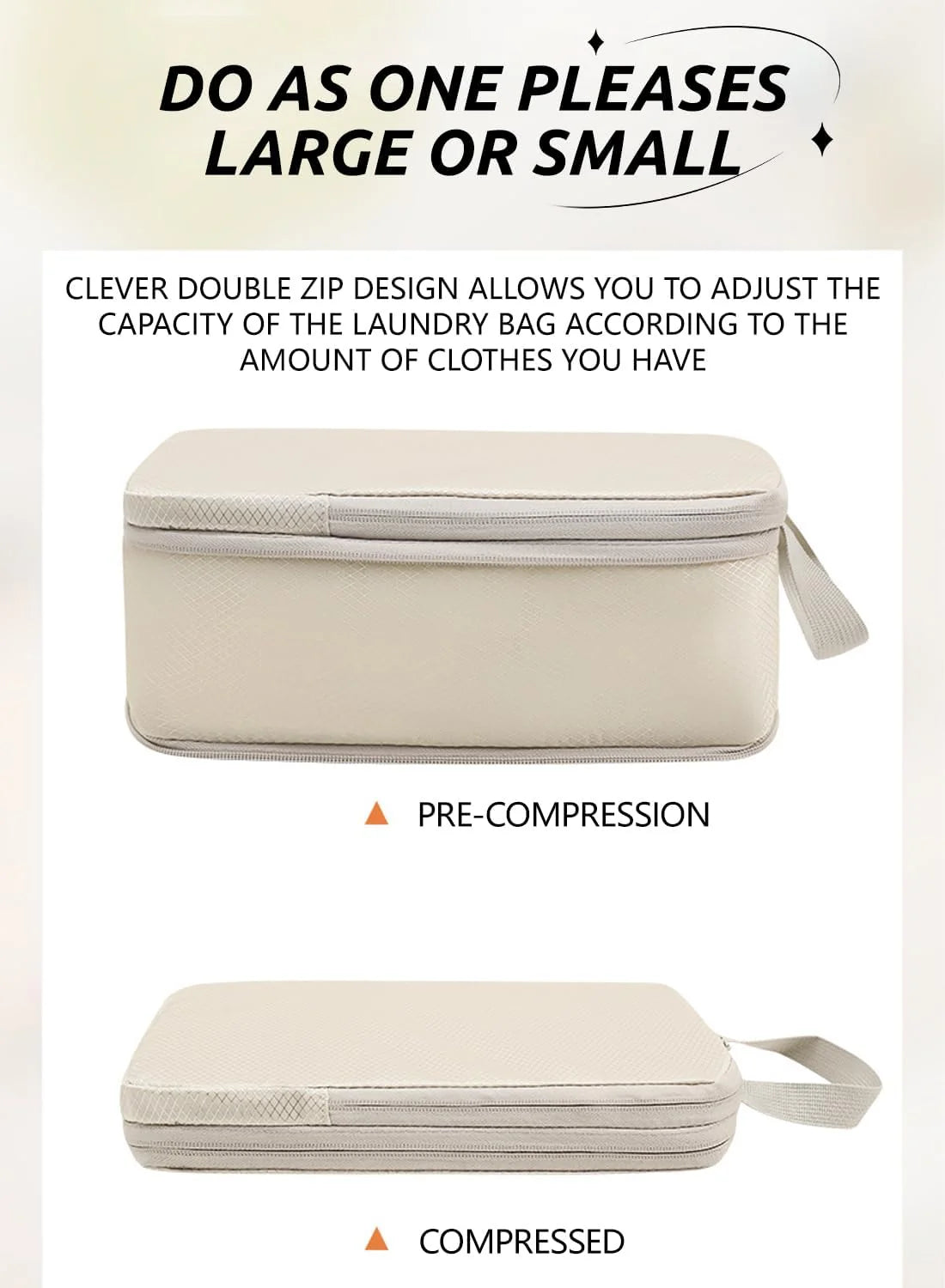 8pcs Lightweight Travel Organiser Set - Beige