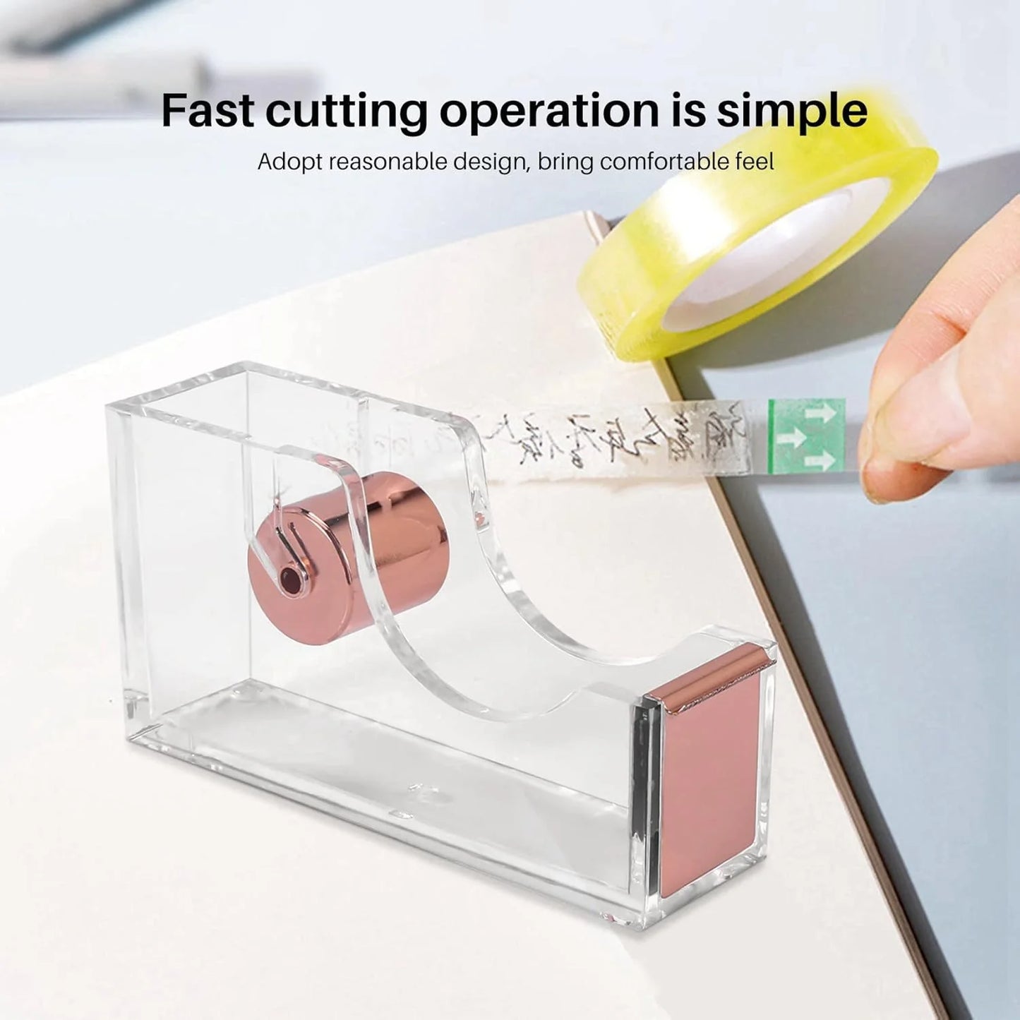 Acrylic Sellotape Holder - Rose Gold