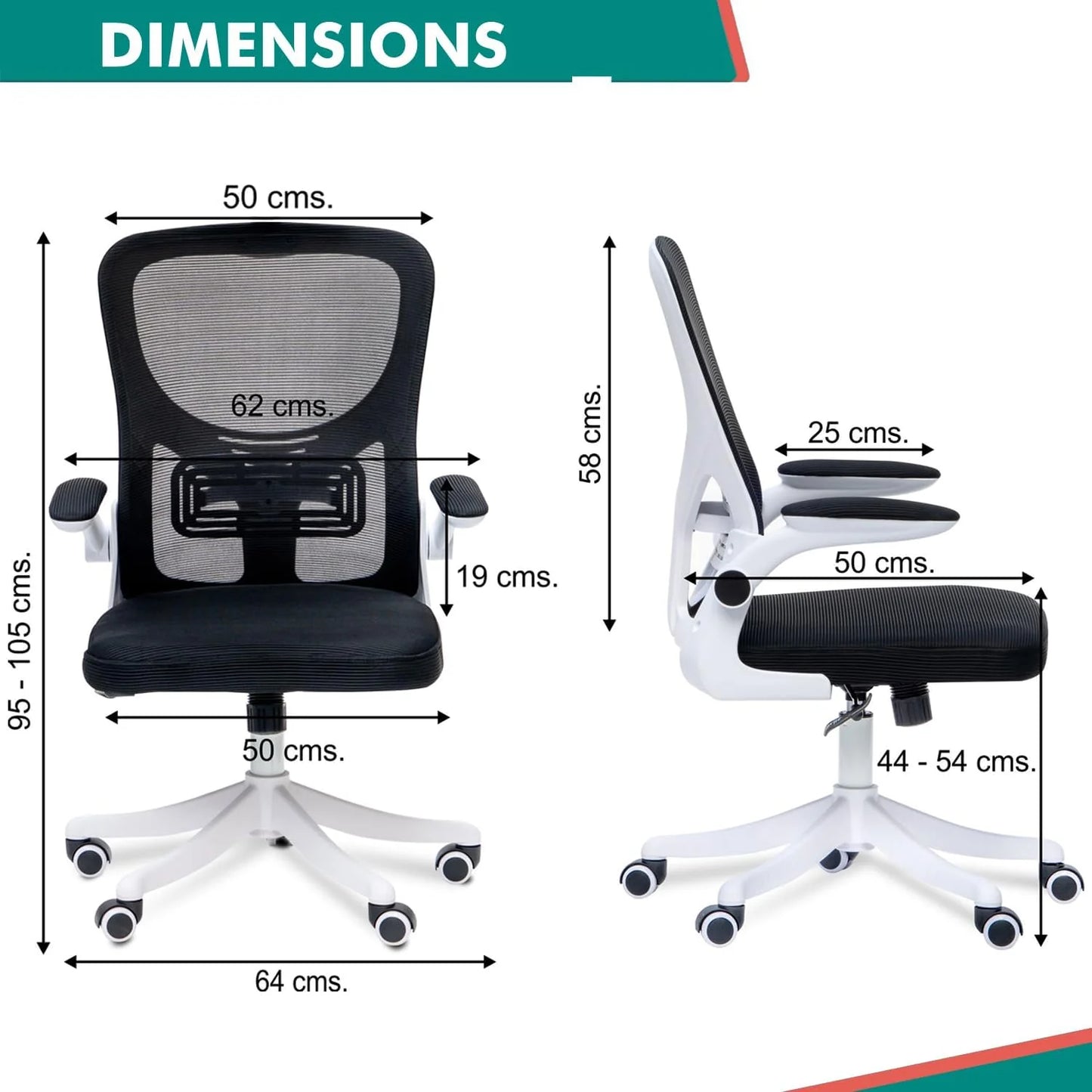 ErgoPro Office Chair - White/ Black - Finery