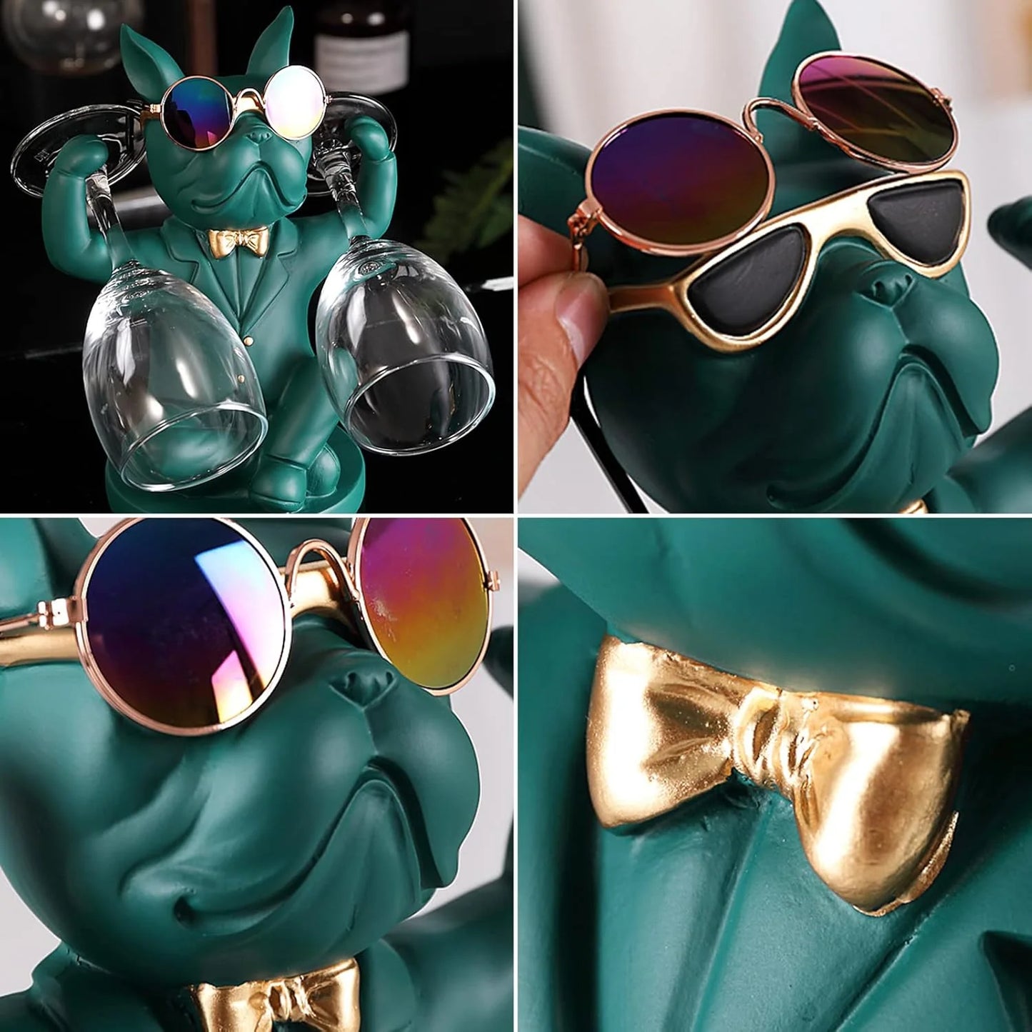 Bulldog Glass Holder-Green