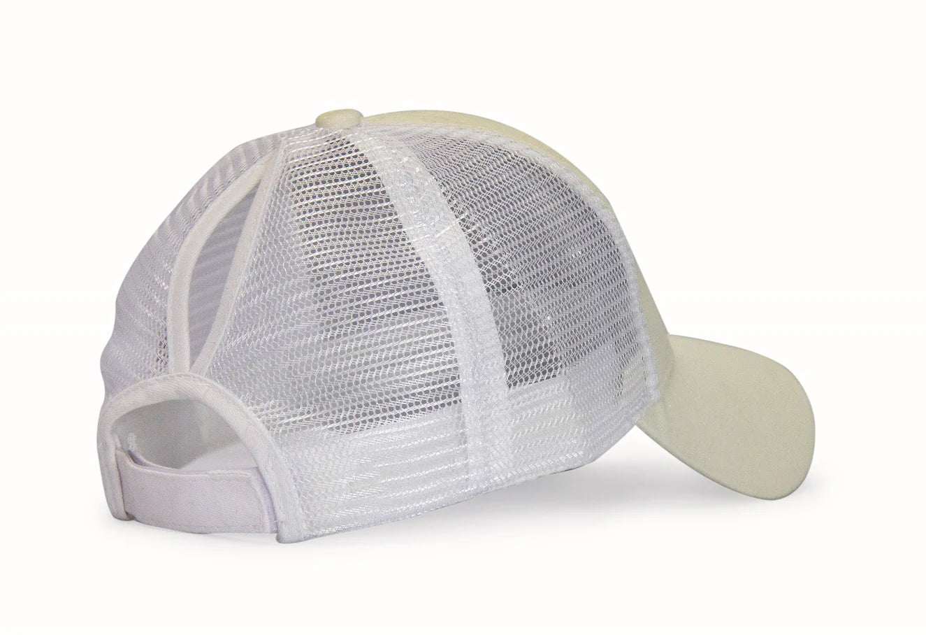 Baseball Ponytail Cap - White/Silver Glitter