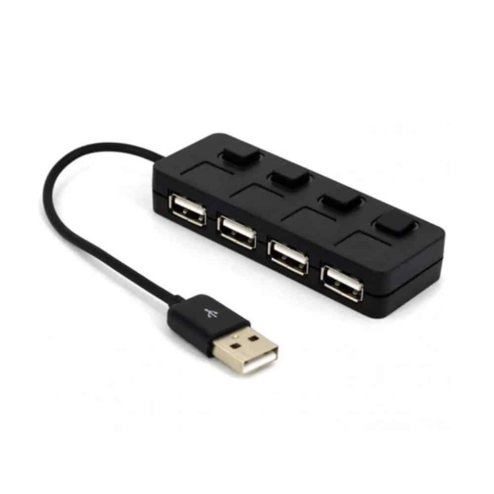 High Speed USB 2.0 4-Port USB Expansion Hub + Light Switches