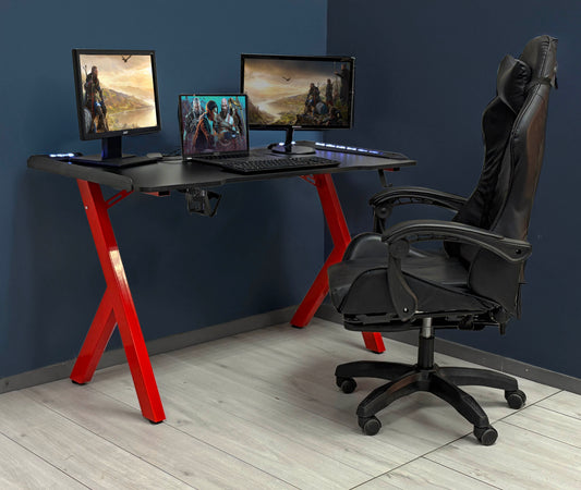LumiDesk LED Light Gaming Desk - Fine Living