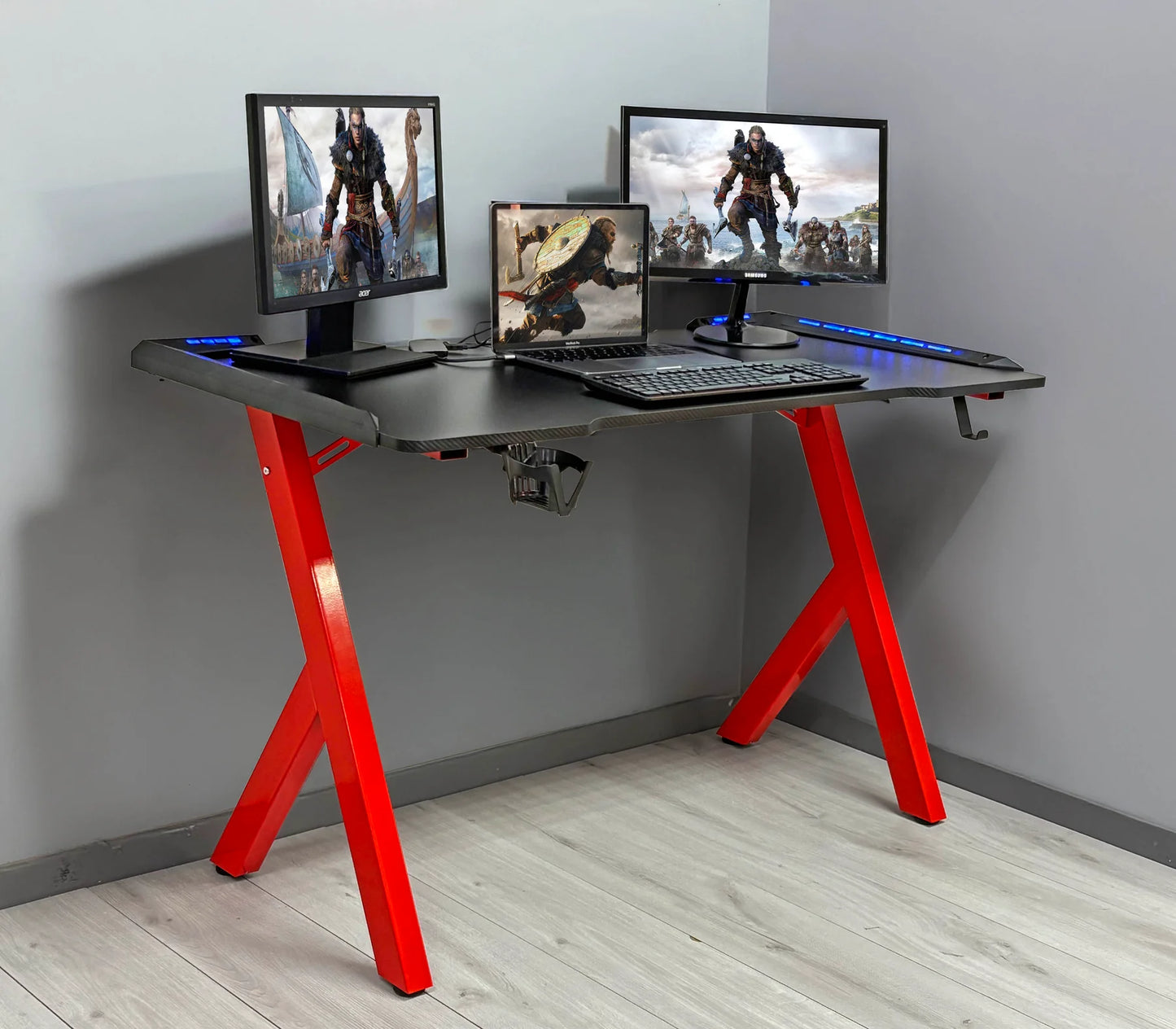 LumiDesk LED Light Gaming Desk - Fine Living