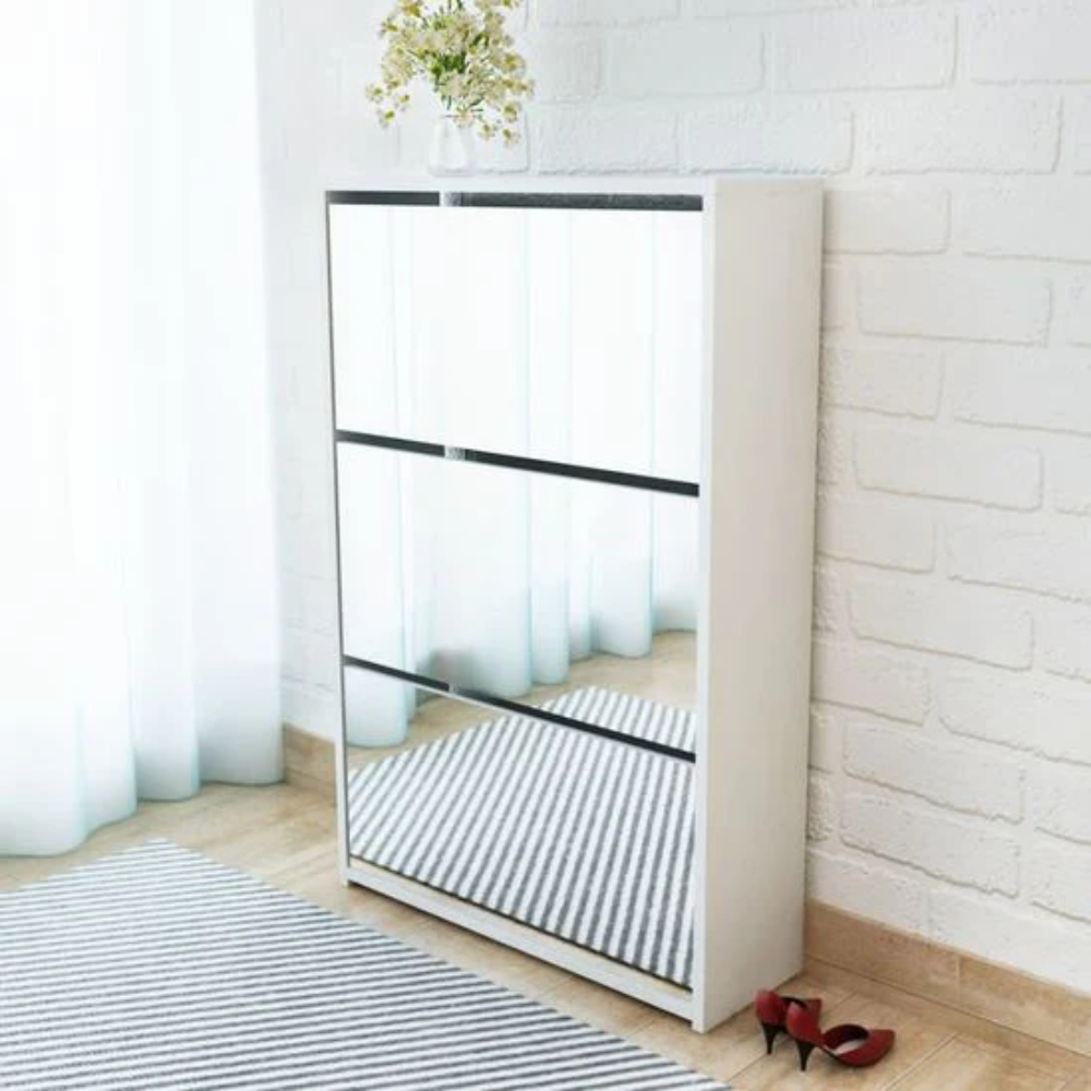ShoeGleam 3 Layer Shoe Mirror Cabinet - Finery