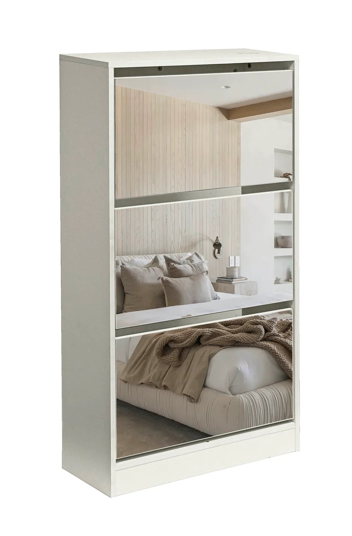 ShoeGleam 3 Layer Shoe Mirror Cabinet - Finery